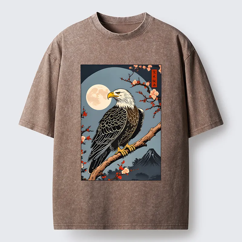 Tokyo-Tiger Ukiyo-e Eagle Washed T-Shirt