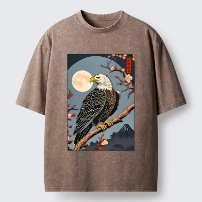 Tokyo-Tiger Ukiyo-e Eagle Washed T-Shirt