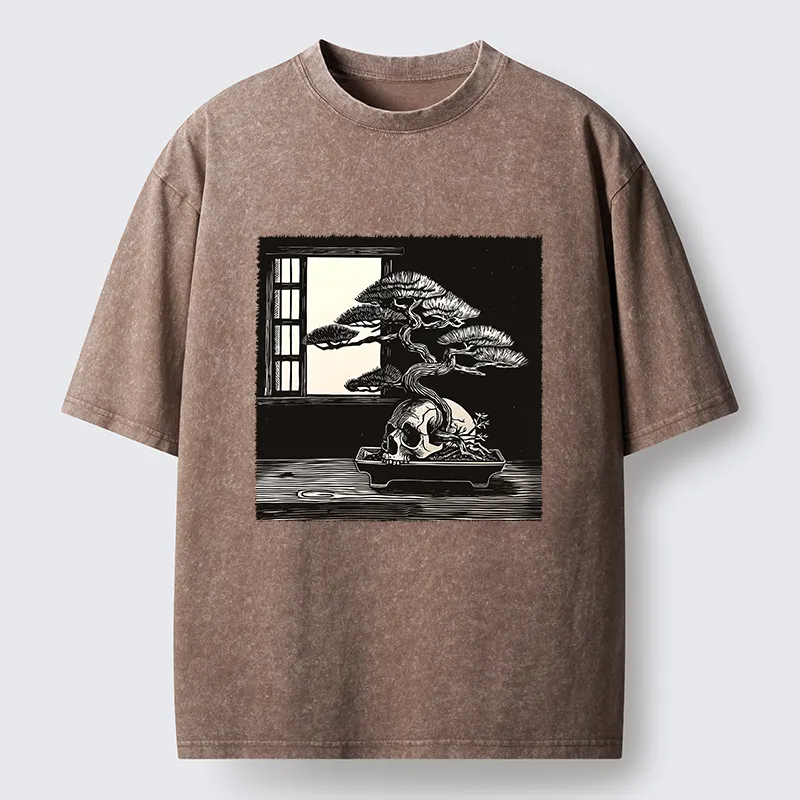 Tokyo-Tiger Horror Japanese Zen Washed T-Shirt