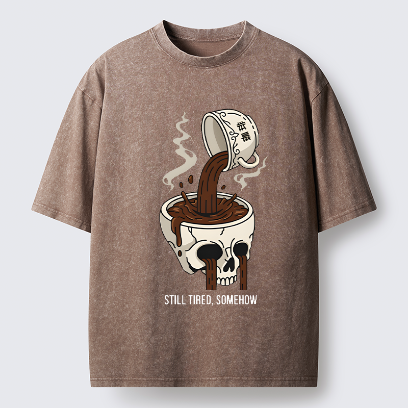 Tokyo-Tiger Coffee Doesn't Work Washed T-Shirt