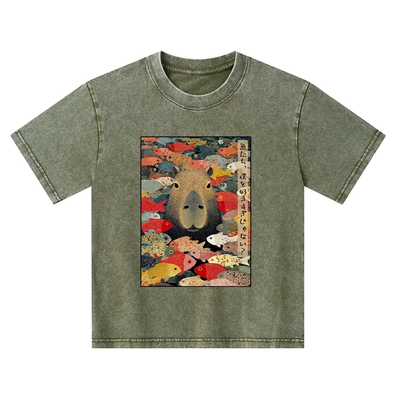 Tokyo-Tiger Am I Too Lovable? Kids Washed T-Shirt