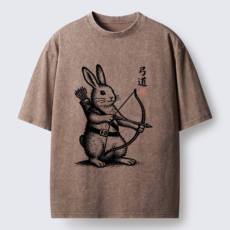 Tokyo-Tiger Rabbit Shooting Arrows Washed T-Shirt