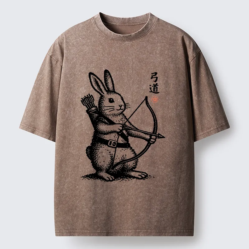 Tokyo-Tiger Rabbit Shooting Arrows Washed T-Shirt