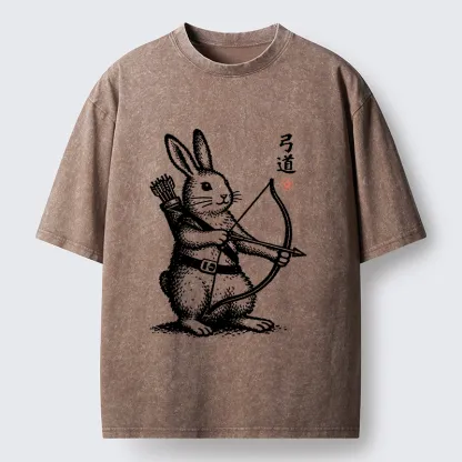 Tokyo-Tiger Rabbit Shooting Arrows Washed T-Shirt