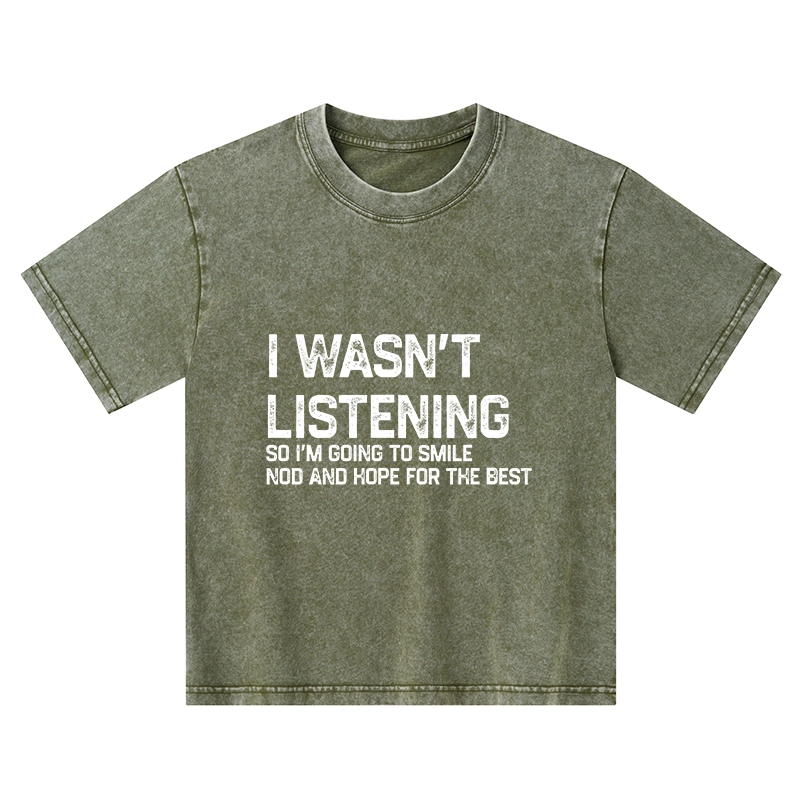 Tokyo-Tiger Indifferent To Everything Kids Washed T-Shirt