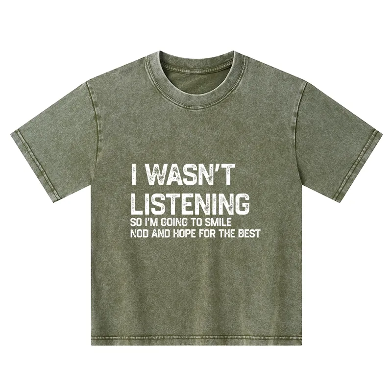 Tokyo-Tiger Indifferent To Everything Kids Washed T-Shirt