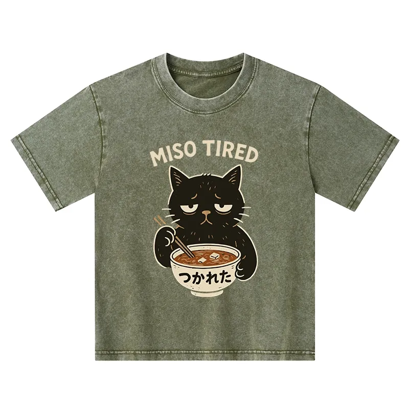 Tokyo-Tiger I’m So Tired Kids Washed T-Shirt