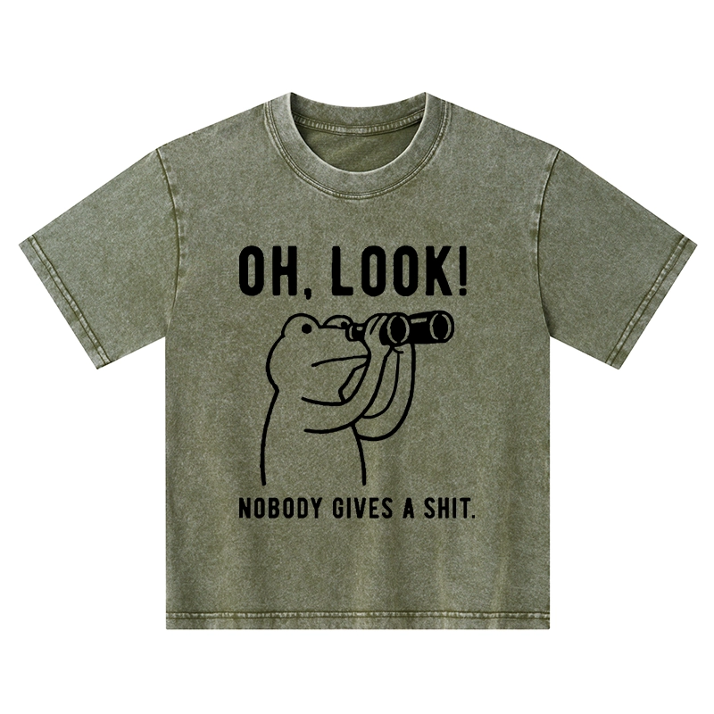 Tokyo-Tiger Frog of Indifference Kids Washed T-Shirt