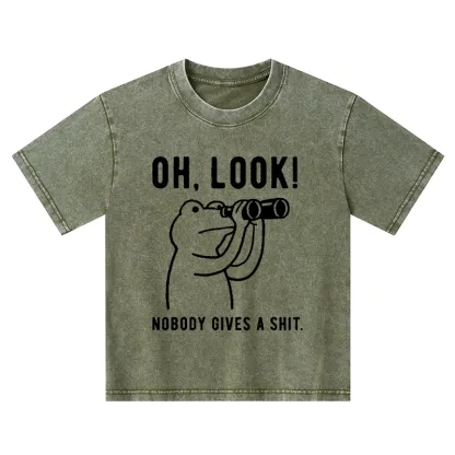 Tokyo-Tiger Frog of Indifference Kids Washed T-Shirt