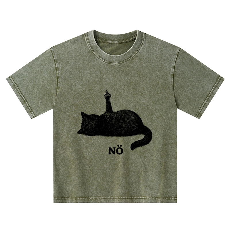 Tokyo-Tiger Cat Refused Kids Washed T-Shirt