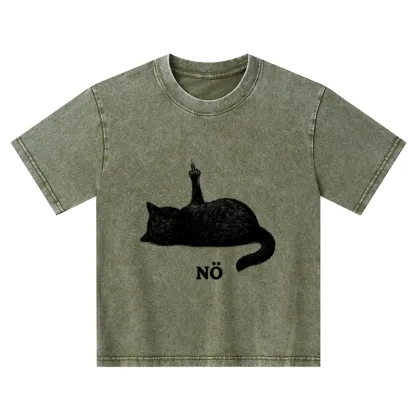 Tokyo-Tiger Cat Refused Kids Washed T-Shirt
