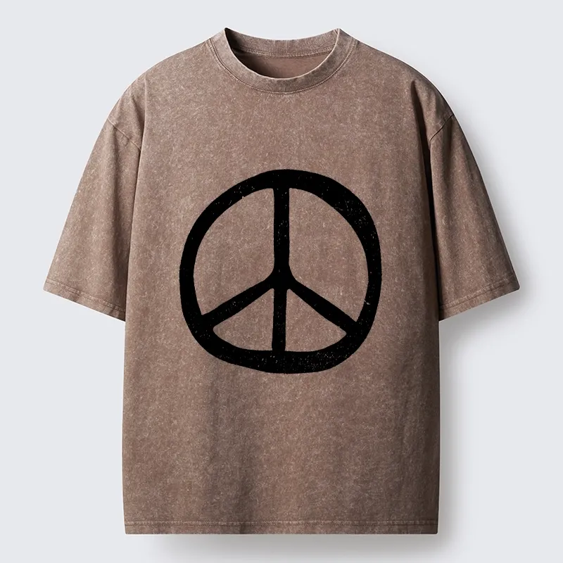 Tokyo-Tiger Peace Symbol Washed T-Shirt
