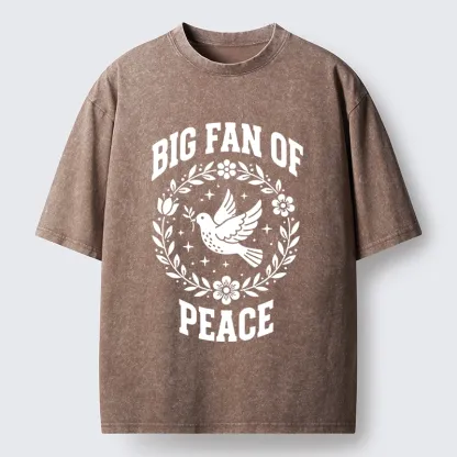Tokyo-Tiger Circle of Flower Peace Dove Washed T-Shirt
