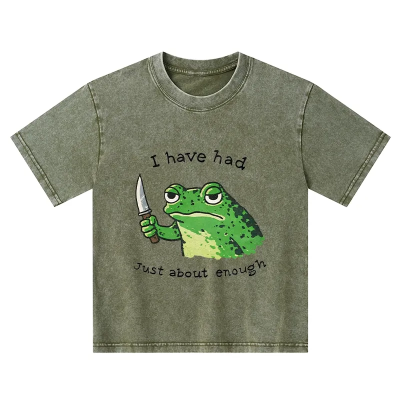 Tokyo-Tiger Impatient Frog Kids Washed T-Shirt