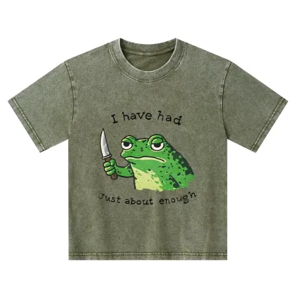 Tokyo-Tiger Impatient Frog Kids Washed T-Shirt