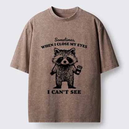 Tokyo-Tiger When Eyes Are Closed Washed T-Shirt