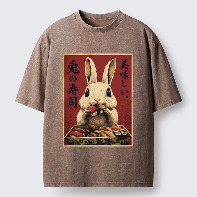 Tokyo-Tiger Rabbit’s Sushi Feast Washed T-Shirt