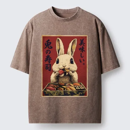 Tokyo-Tiger Rabbit’s Sushi Feast Washed T-Shirt