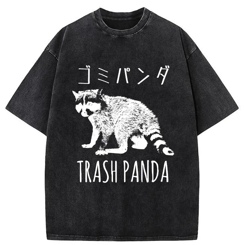 Tokyo-Tiger Funny Trash Panda Washed T-Shirt