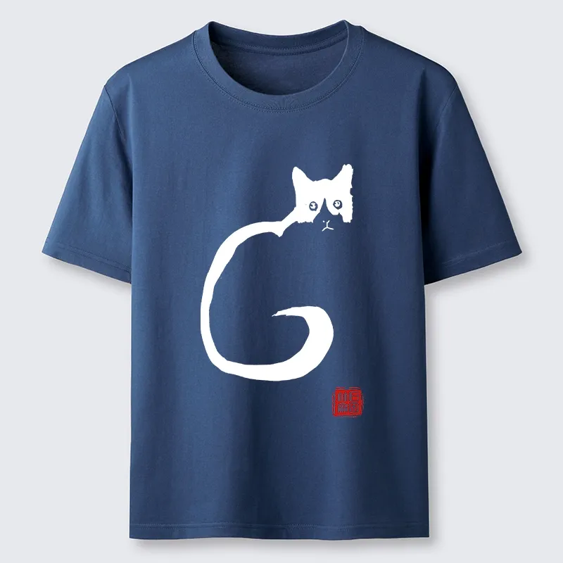 Tokyo-Tiger Calm Cat In Simple Lines Classic T-Shirt