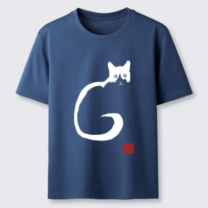 Tokyo-Tiger Calm Cat In Simple Lines Classic T-Shirt