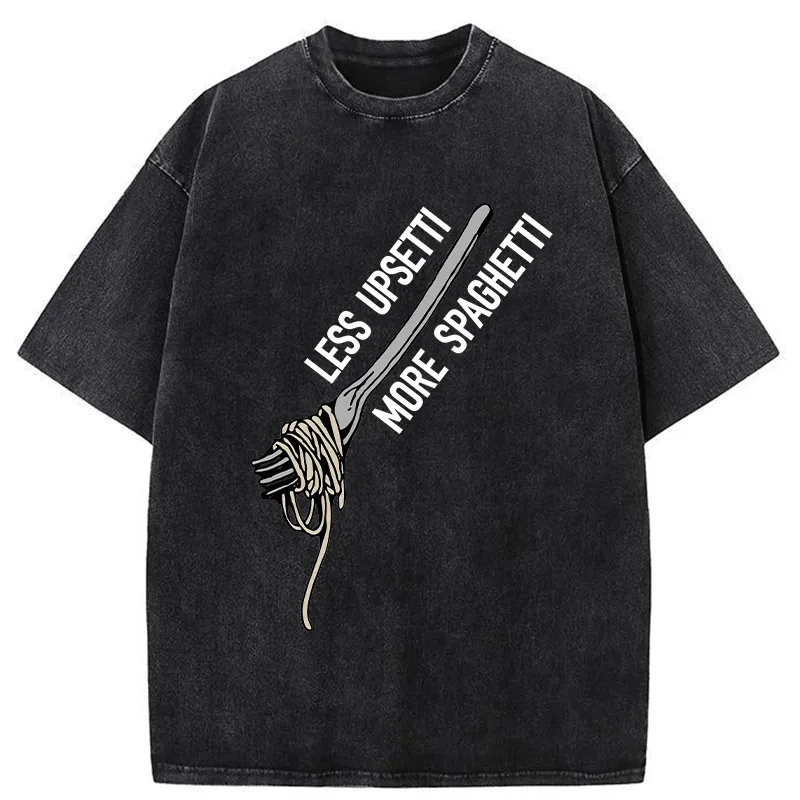 Tokyo-Tiger Less Upset More Spaghetti Washed T-Shirt