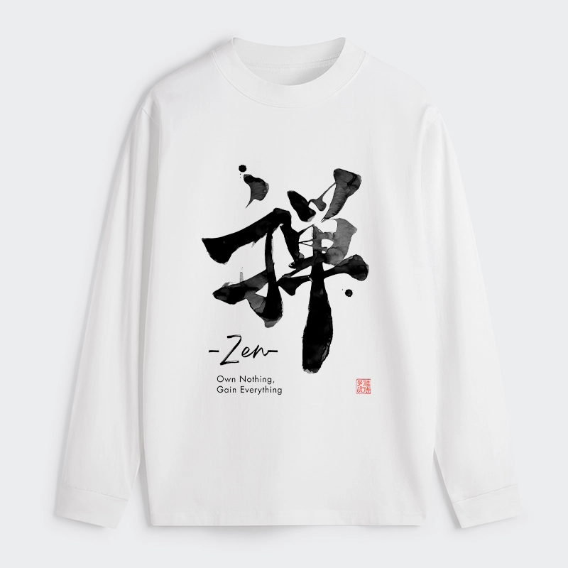 Tokyo-Tiger Zen Texts Classic Long Sleeve T-Shirt