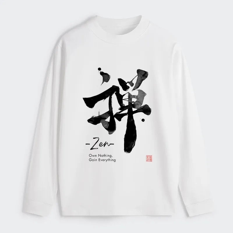 Tokyo-Tiger Zen Texts Classic Long Sleeve T-Shirt