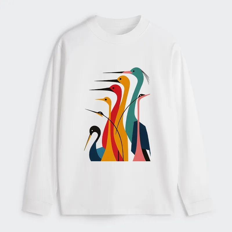 Tokyo-Tiger Various Types Of Cranes Classic Long Sleeve T-Shirt