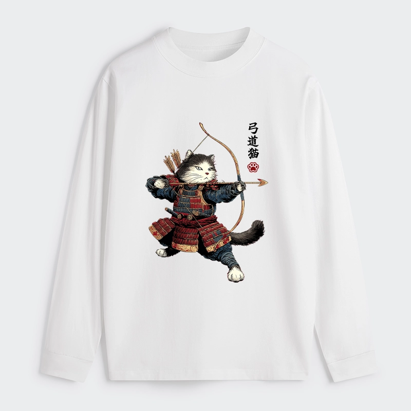 Tokyo-Tiger Kyudo Samurai Cat Classic Long Sleeve T-Shirt