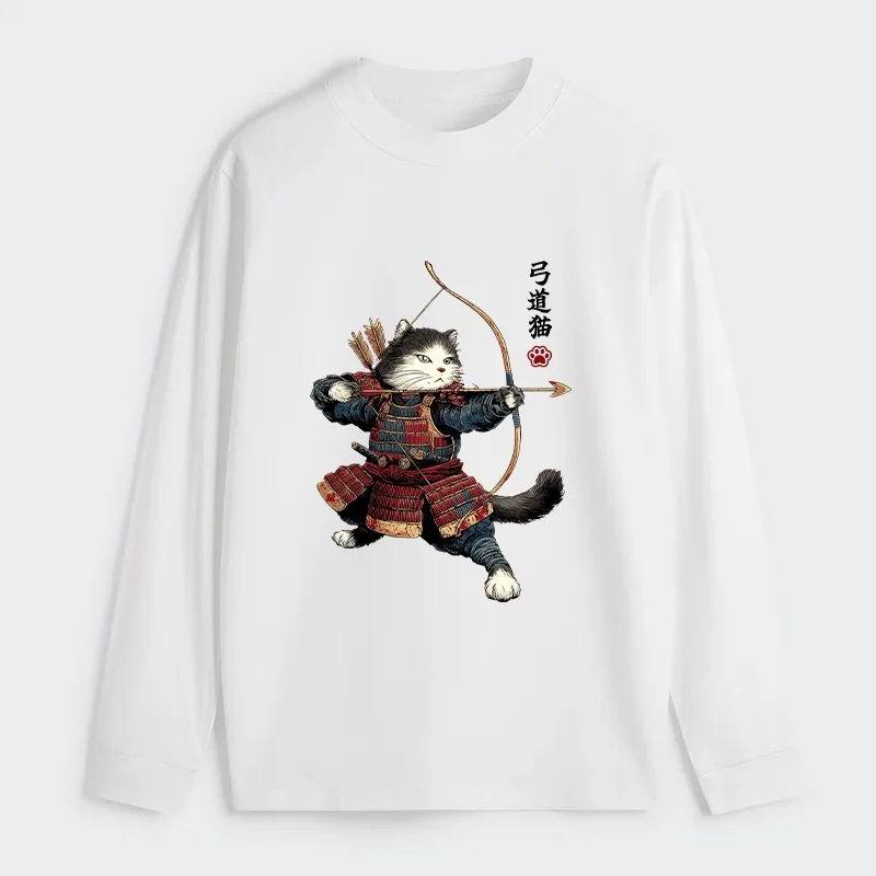 Tokyo-Tiger Kyudo Samurai Cat Classic Long Sleeve T-Shirt