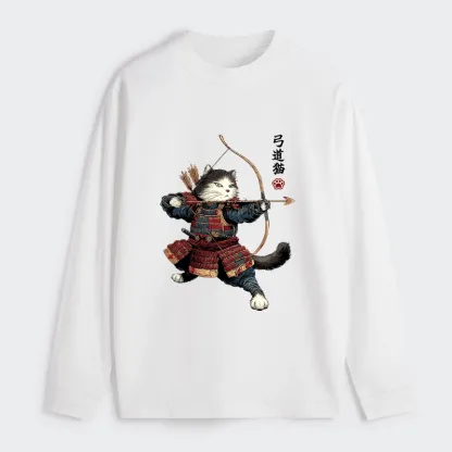 Tokyo-Tiger Kyudo Samurai Cat Classic Long Sleeve T-Shirt