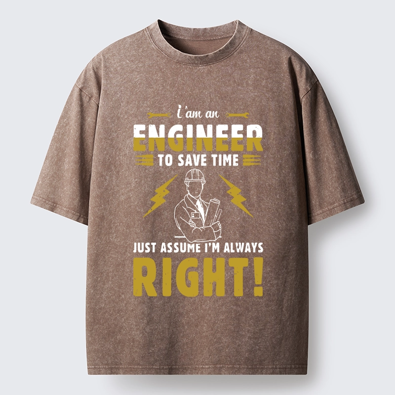 Tokyo-Tiger Confident Engineer Washed T-Shirt