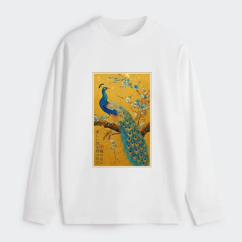Tokyo-Tiger The Peacock's Silent Elegance Classic Long Sleeve T-Shirt Sale