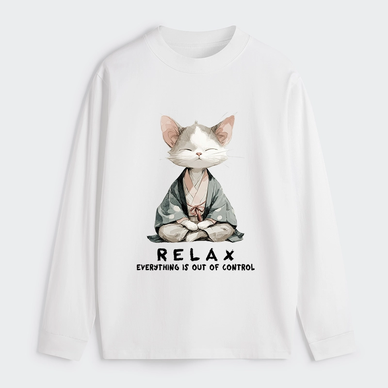 Tokyo-Tiger Zen Cat Relaxation，Everything's Out Of Control Classic Long Sleeve T-Shirt