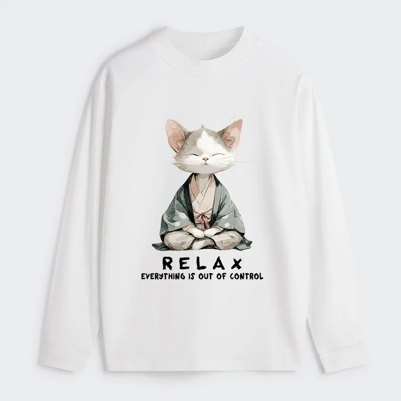 Tokyo-Tiger Zen Cat Relaxation，Everything's Out Of Control Classic Long Sleeve T-Shirt