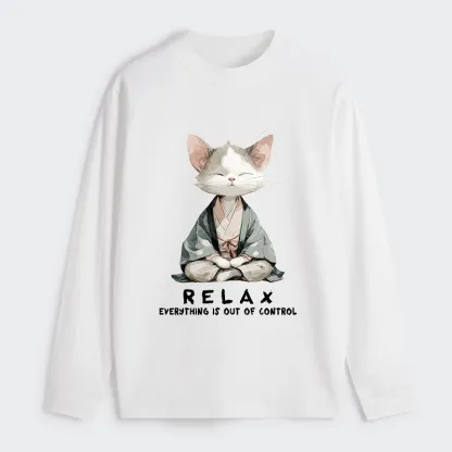 Tokyo-Tiger Zen Cat Relaxation，Everything's Out Of Control Classic Long Sleeve T-Shirt