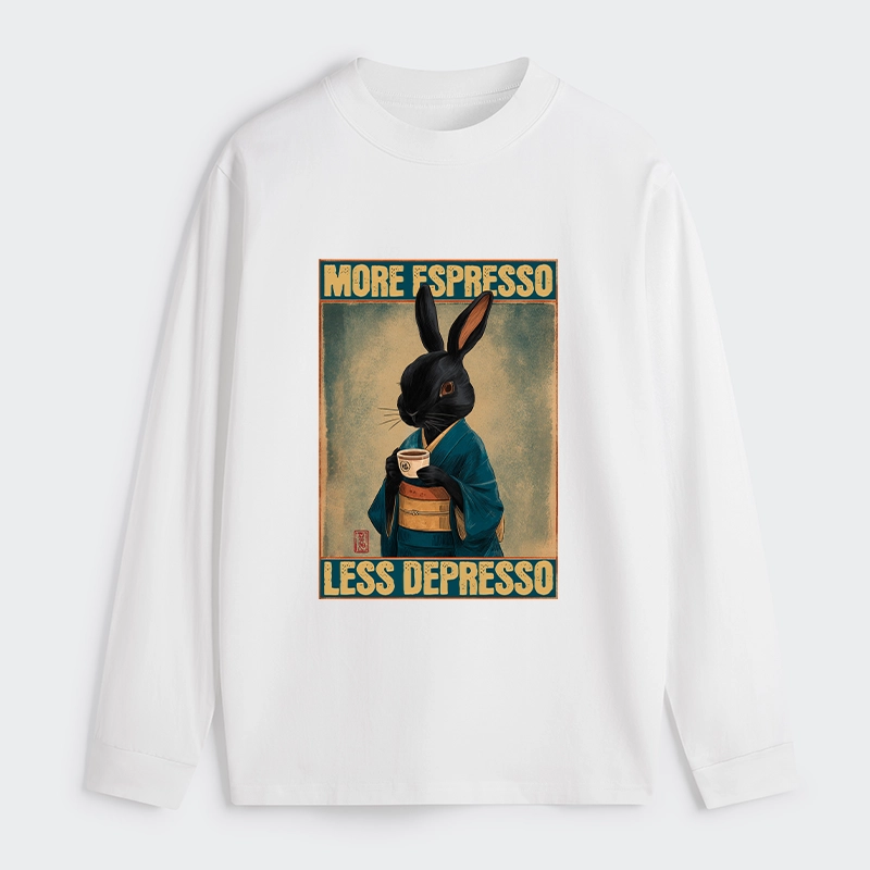 Tokyo-Tiger More Espresso Less Depresso Rabbit Classic Long Sleeve T-Shirt