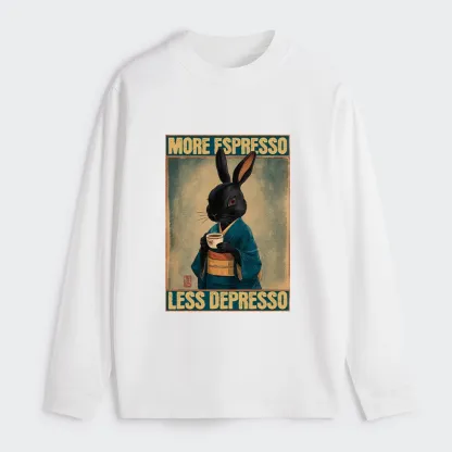 Tokyo-Tiger More Espresso Less Depresso Rabbit Classic Long Sleeve T-Shirt