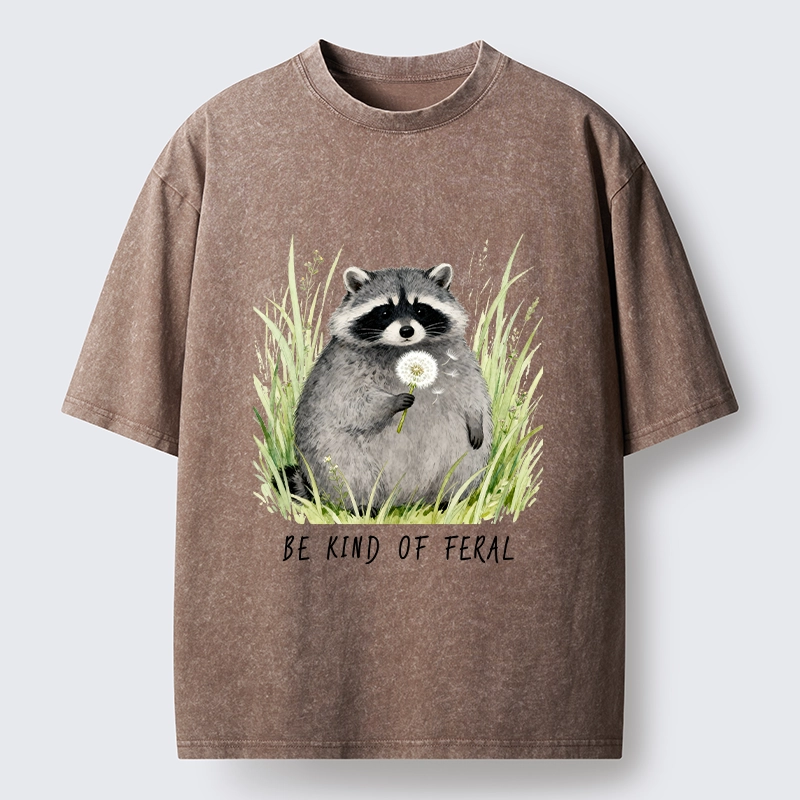 Tokyo-Tiger Gentle Feral Raccoon Moments Washed T-Shirt