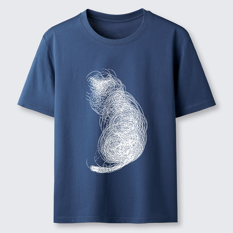 Tokyo-Tiger Chaotic Line Art Of A Curled Cat Classic T-Shirt