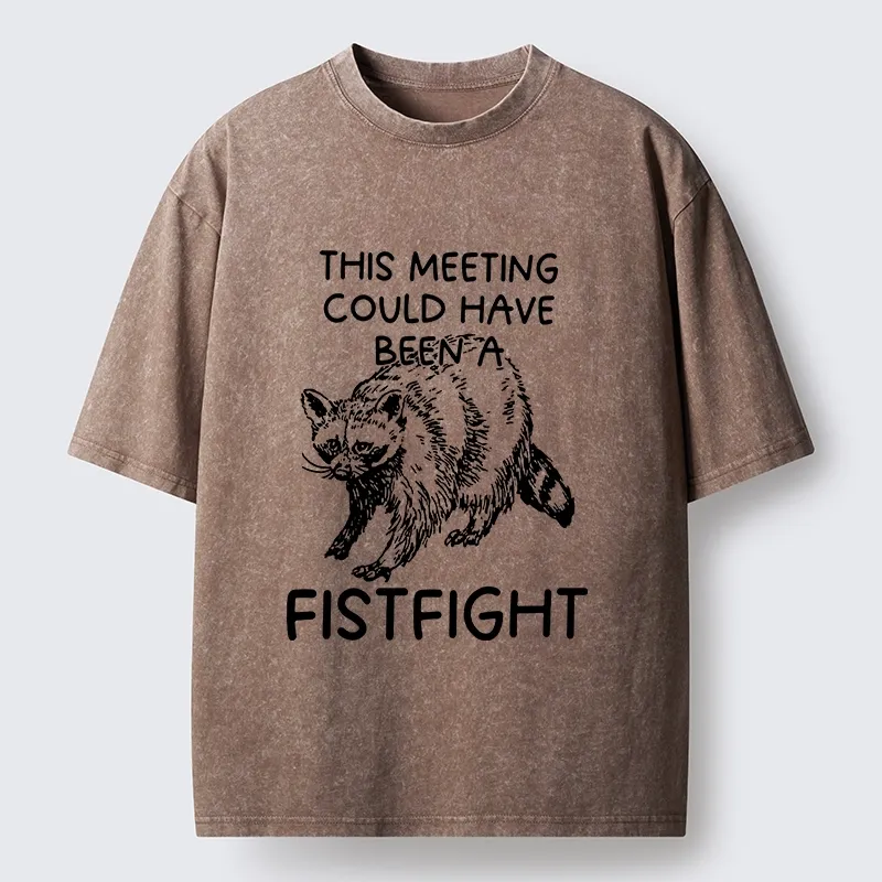 Tokyo-Tiger Fistfight Instead Of Boring Meeting Washed T-Shirt