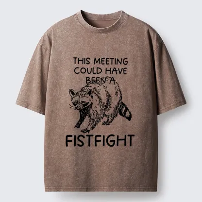 Tokyo-Tiger Fistfight Instead Of Boring Meeting Washed T-Shirt