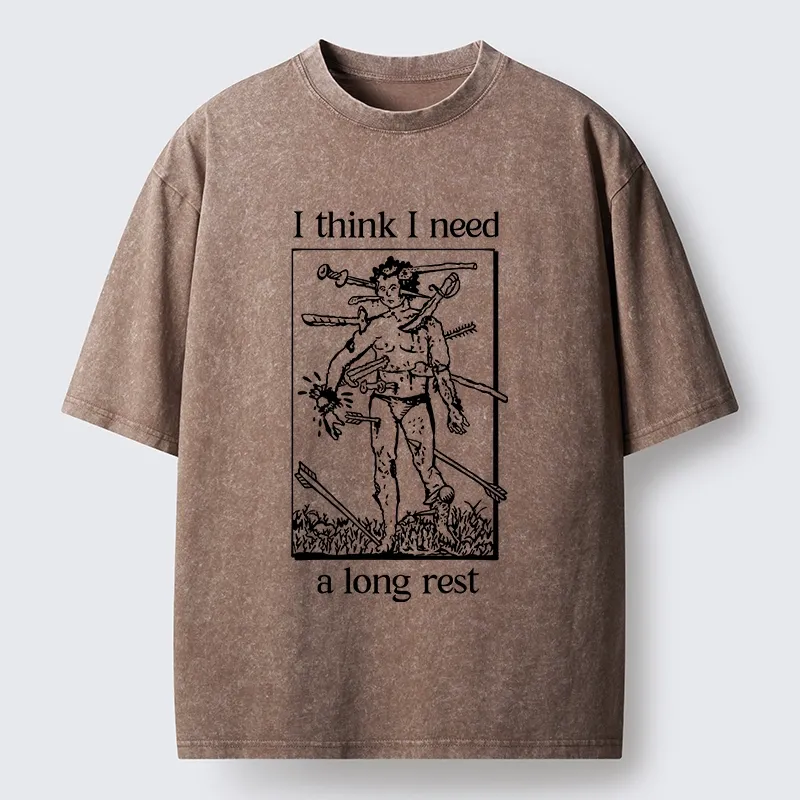 Tokyo-Tiger Long Rest For The Weary Fighter Washed T-Shirt