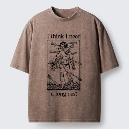 Tokyo-Tiger Long Rest For The Weary Fighter Washed T-Shirt