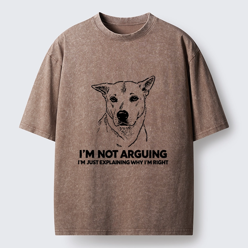 Tokyo-Tiger Stubborn Dog Defending His Point Washed T-Shirt