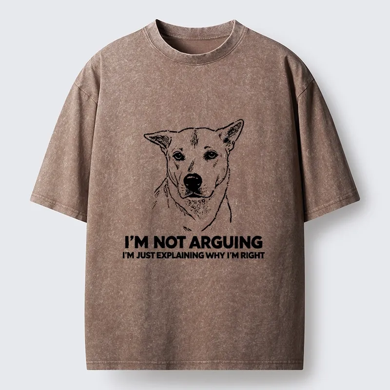 Tokyo-Tiger Stubborn Dog Defending His Point Washed T-Shirt