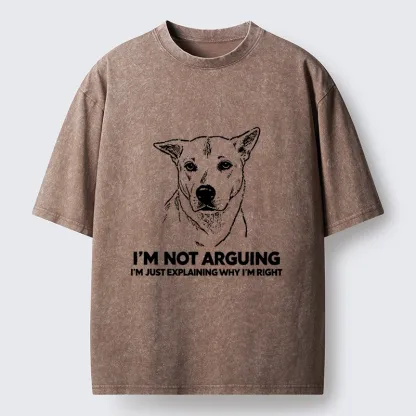 Tokyo-Tiger Stubborn Dog Defending His Point Washed T-Shirt