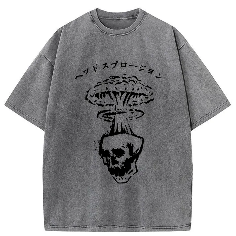 Tokyo-Tiger Head Explosion Washed T-Shirt
