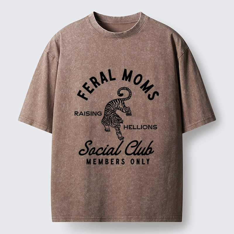 Tokyo-Tiger Tiger Feral Moms Club Washed T-Shirt